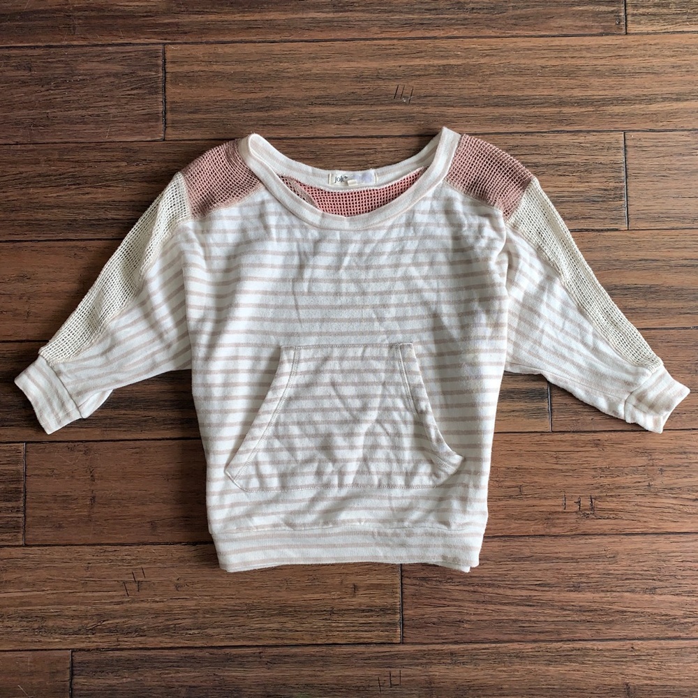 Jolt Stripe Mesh 3/4 Sleeve Top